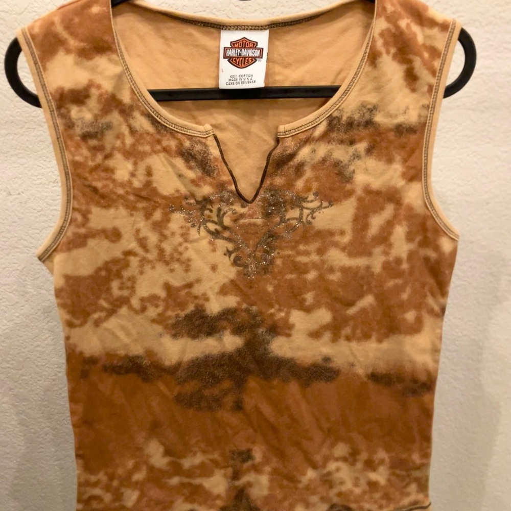 Harley Davidson crop top women's size L 100% cotton made in USA